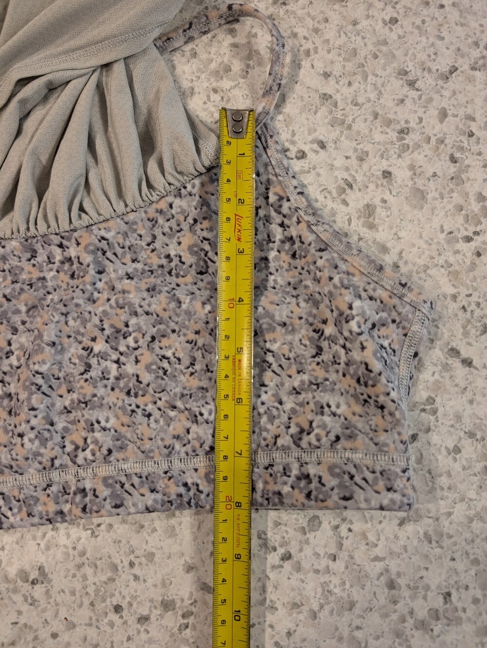 Lululemon 8 No Limits Tank Top Silver Spoon Petite Fleur Grey Built in Bra Flowy - Picture 11 of 16